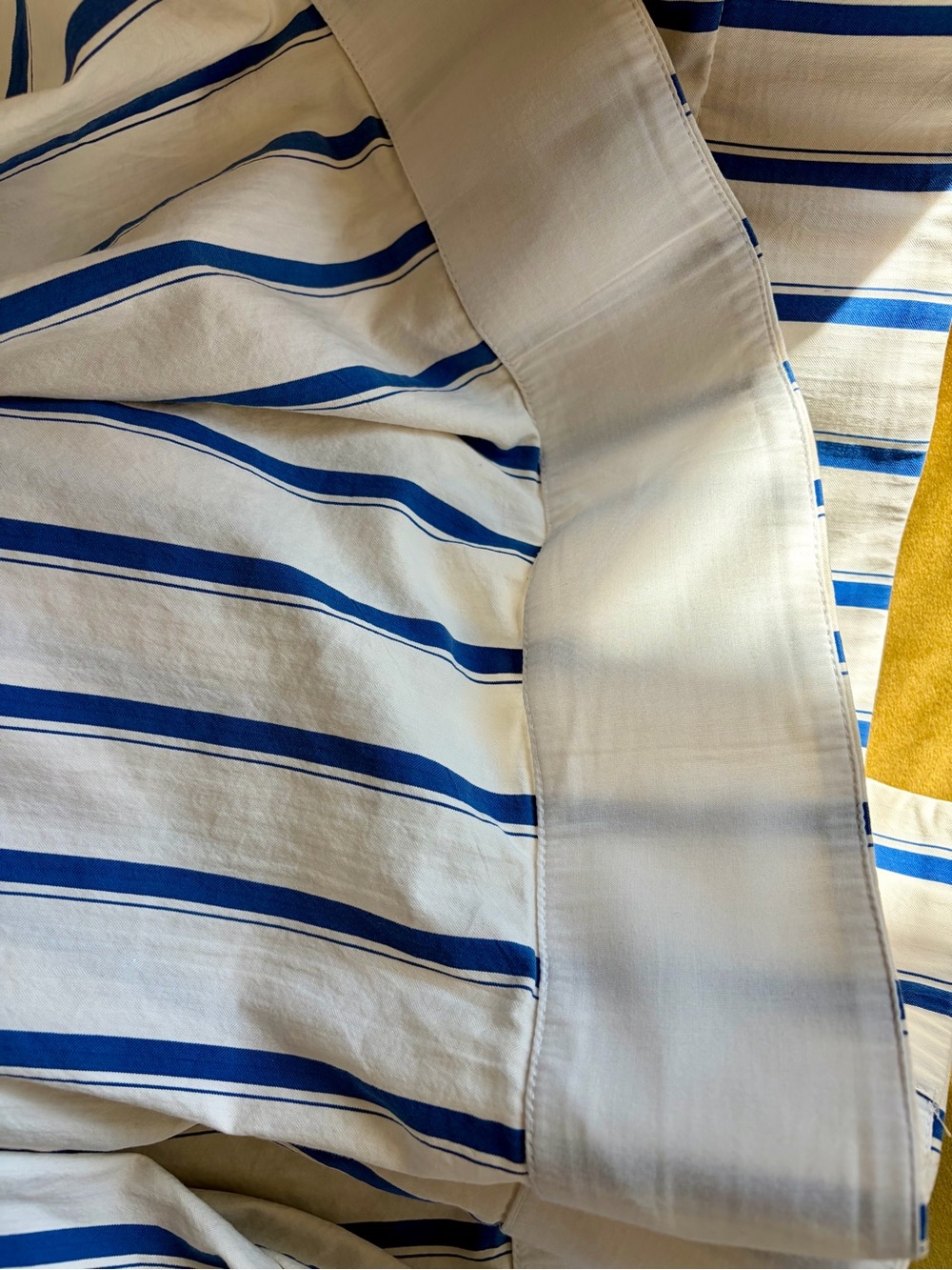 Rosie Assoulin Drop Waist Strapless Cotton Gown, red/blue stripes, slit, 0, EUC - Picture 13 of 16